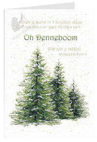 Kerstkaart oh denneboom bos